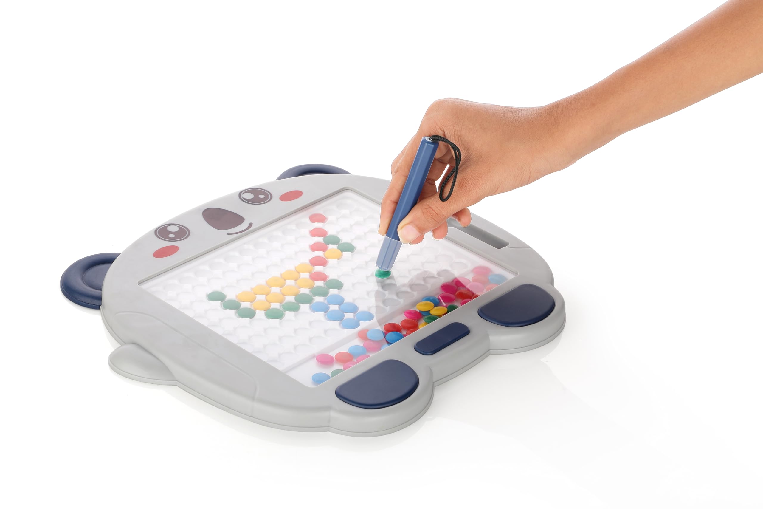 ZUDO TOYS Magnetic Drawing Board For Kids, Large Magnet Doodle Board, 20 Pattern Booklets, 2-6 Years (Grey)