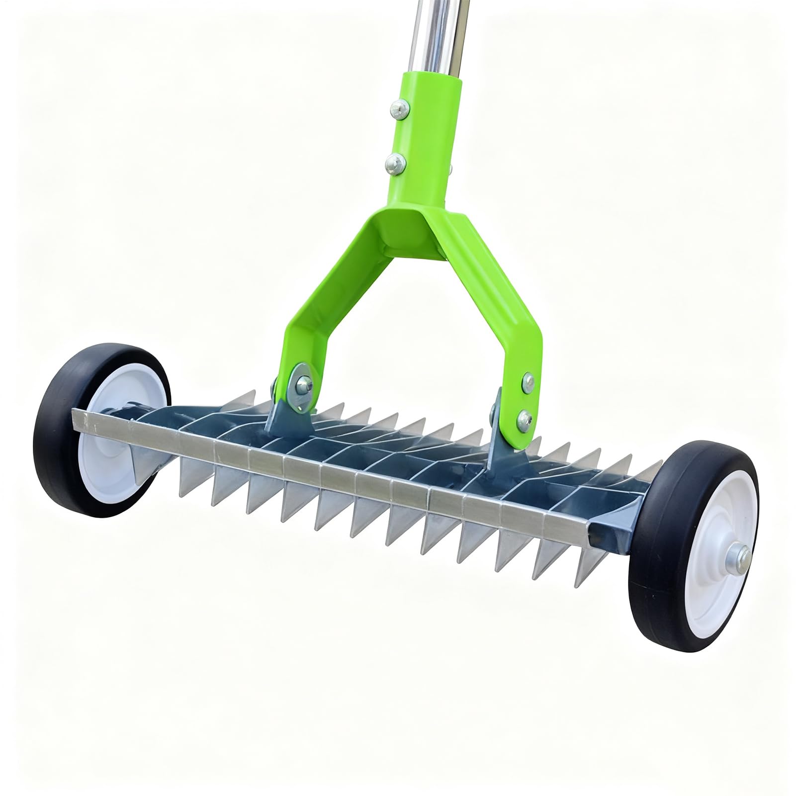 Rastrillo para Escarificar Herramientas De Mano Ajustables De Metal | Herramienta De Rastrillo Para Jardinería Y Paisajismo Con Ruedas Para Jardinería Paisajismo Jardín Y Patio Aflojar Tierra