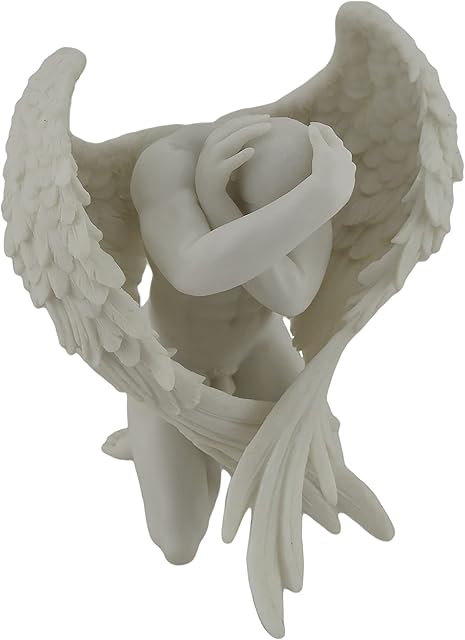 Marble White Emotional Nude Male Angel Statue