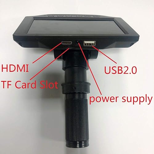Miniatura 4 de HAYEAR Pantalla LCD de 5 pulgadas 16MP HD HD HDMI USB2.0 Industria Microscopio Cámara 5X-150X Lente Pequeño Soporte Portátil para Teléfono Fix