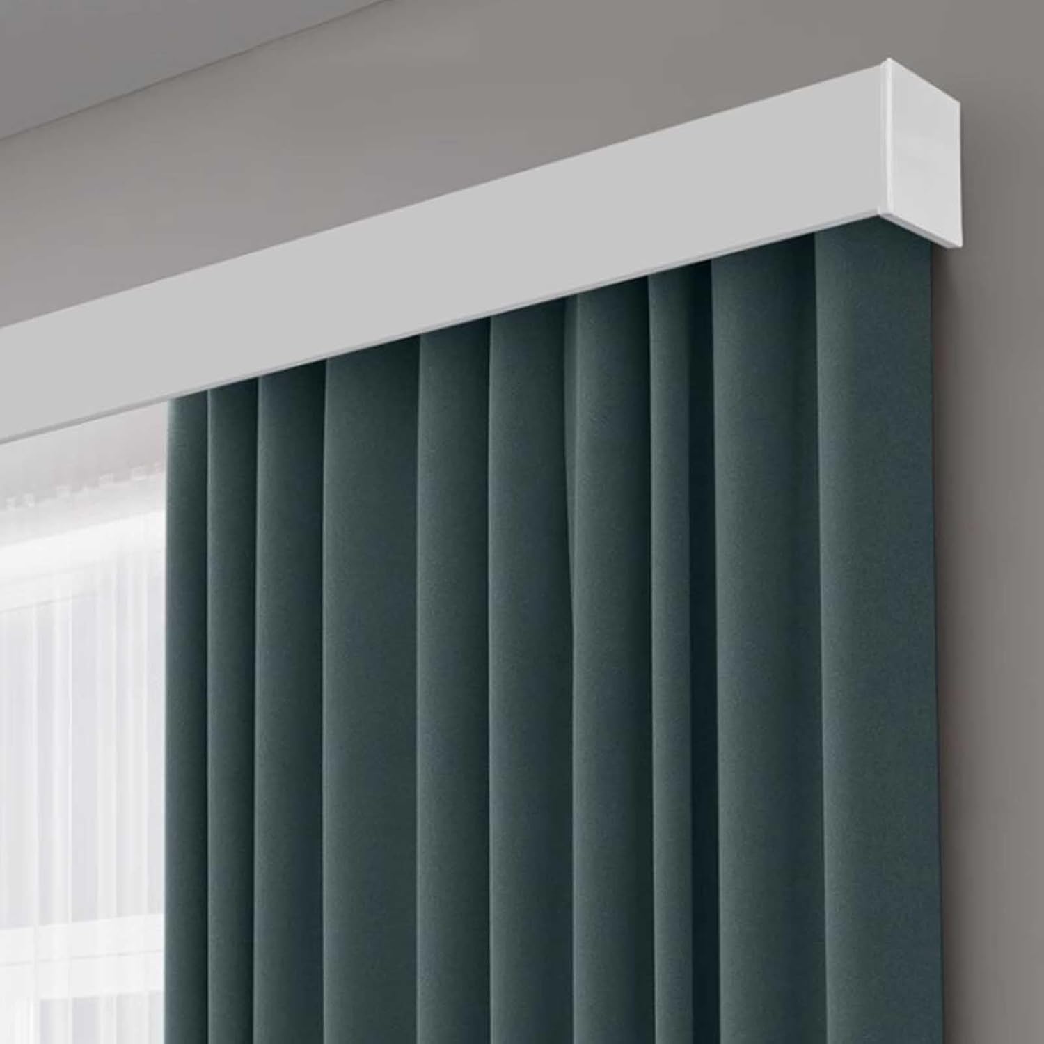 ZIMGOD Curtain Rail Three-in-one Curtain Track & Valance, White Curtain Pelmet Box for Wall, Windows Curtain Pole Rods and Cover, 1 1.5 2 2.5 3 3.5 4 5 6 7 m(4.5m/14.8ft)
