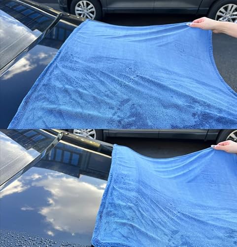 it’sWin ブラックホール（BLACK HOLE）ドライングタオル 洗車 拭き上げ用 マイクロファイバー 90×70cm ブルーグレー 1枚