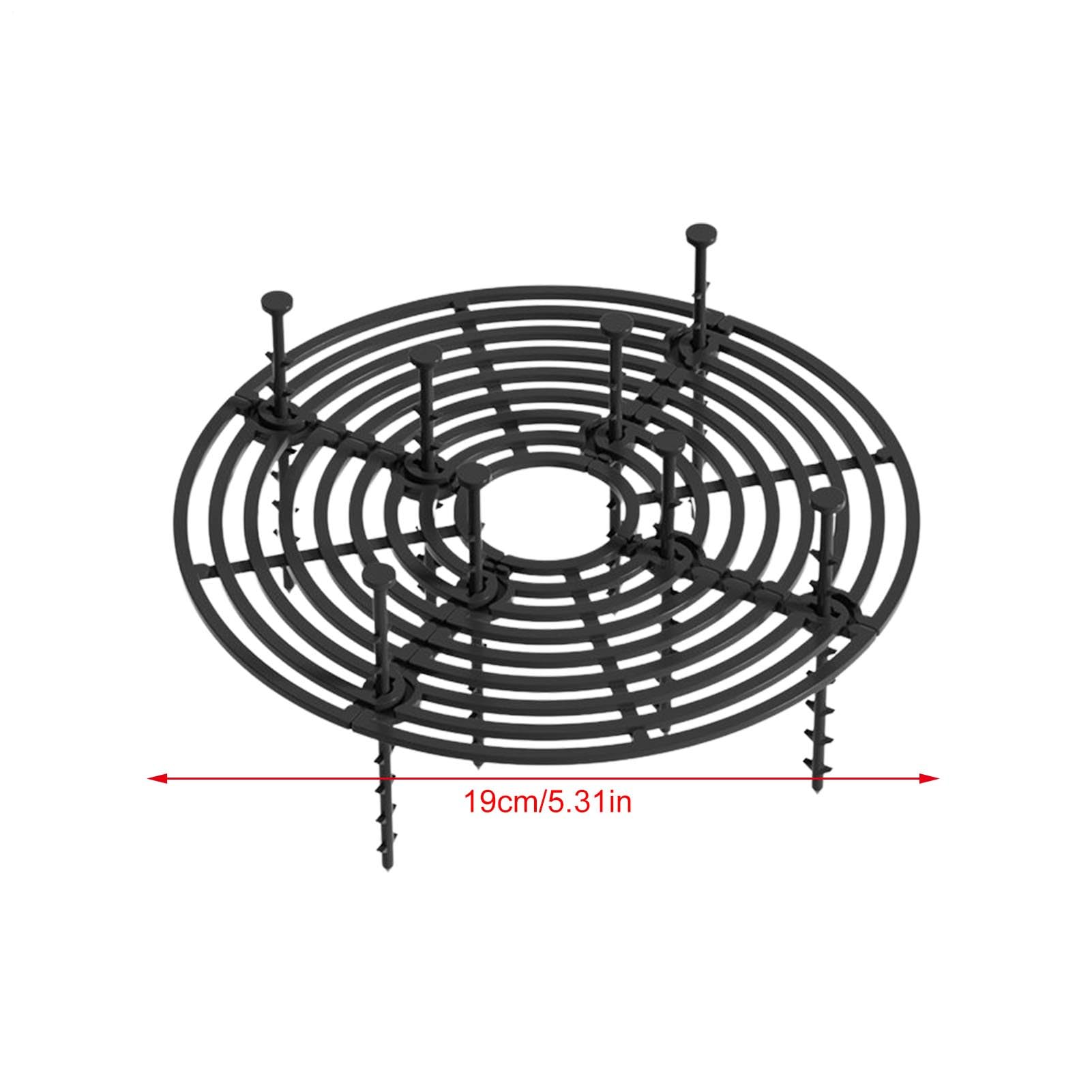 Lot de 2 grilles de protection pour pots de fleurs, chat, 19/30/52 cm, peut être coupée, diamètre : 10 cm, résistant aux chats, longueur des clous : 10 cm, noir