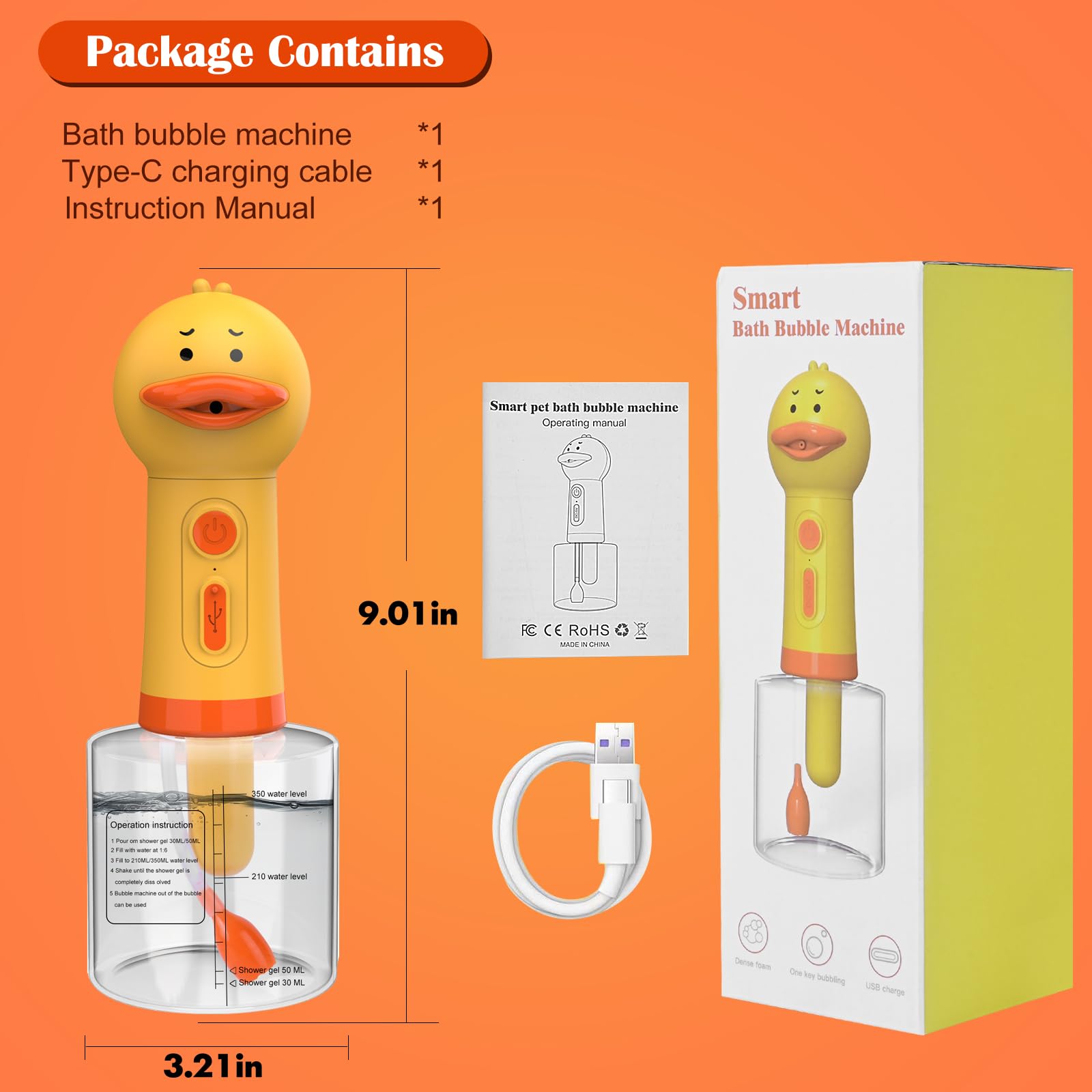 Raypontia Elektrischer Schäumspender Für Hunde - Wiederaufladbar Mit USB