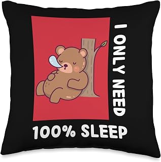 I Only Need Sleep Cute Kawaii Bear Sleep Japanese Anime Throw Pillow