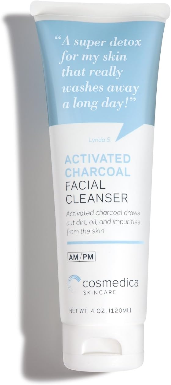 Cosmedica Skincare Activated Charcoal Cleanser - Charcoal Detox Facial Cleanser - 4 oz