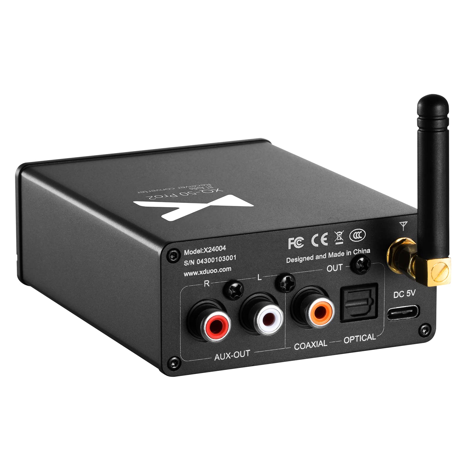 XQ-50 Pro Buletooth 5.0 Convertisseur de récepteur Audio DAC Type C HD CS8406 ES9018K2M Convertisseur de récepteur de décodeur