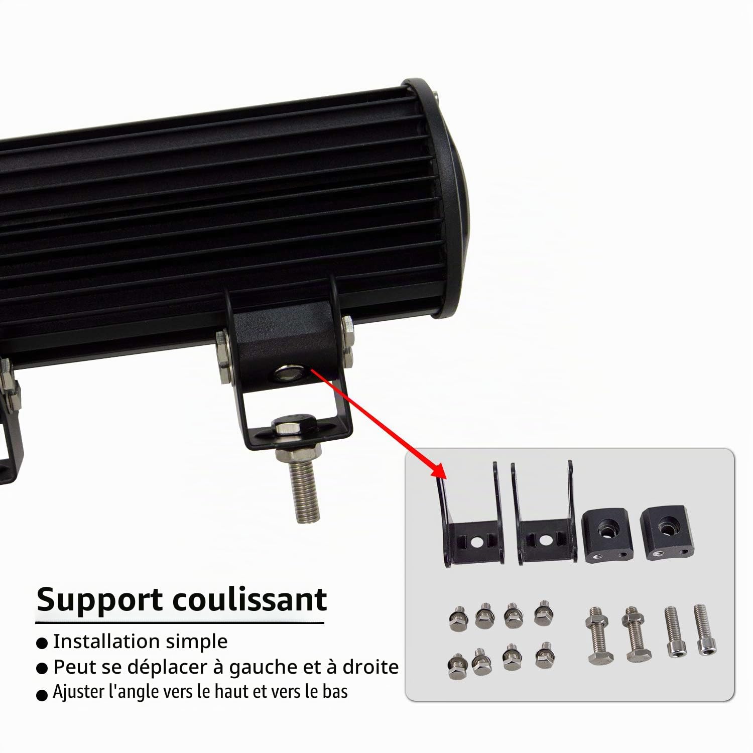 PICAA Barre LED, 12 Pouces 30.5 cm 72W Double Rangée Rampe a LED étanche