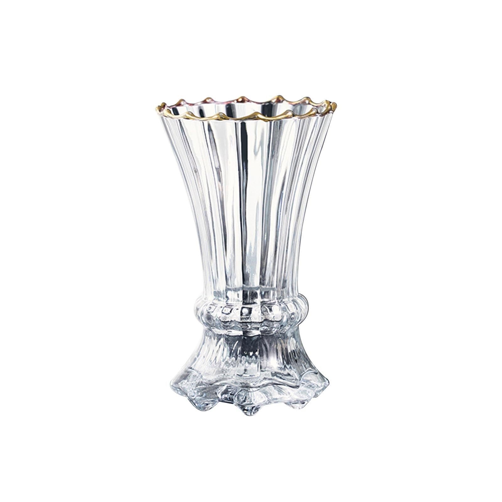 Entryway Decor Glass Vase for Flowers Home Decor for Dining Table Center Decoration Unique House Gifts(Transparent B)