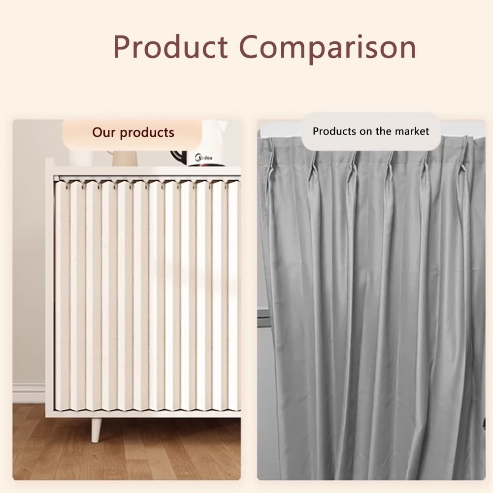 Tenda scorrevole nera per mobili da cucina, scarpiere e zona sotto il lavello con guide scorrevoli silenziose (larghezza 100 cm x altezza 70 cm) soluzione di archiviazione elegante e funzionale.