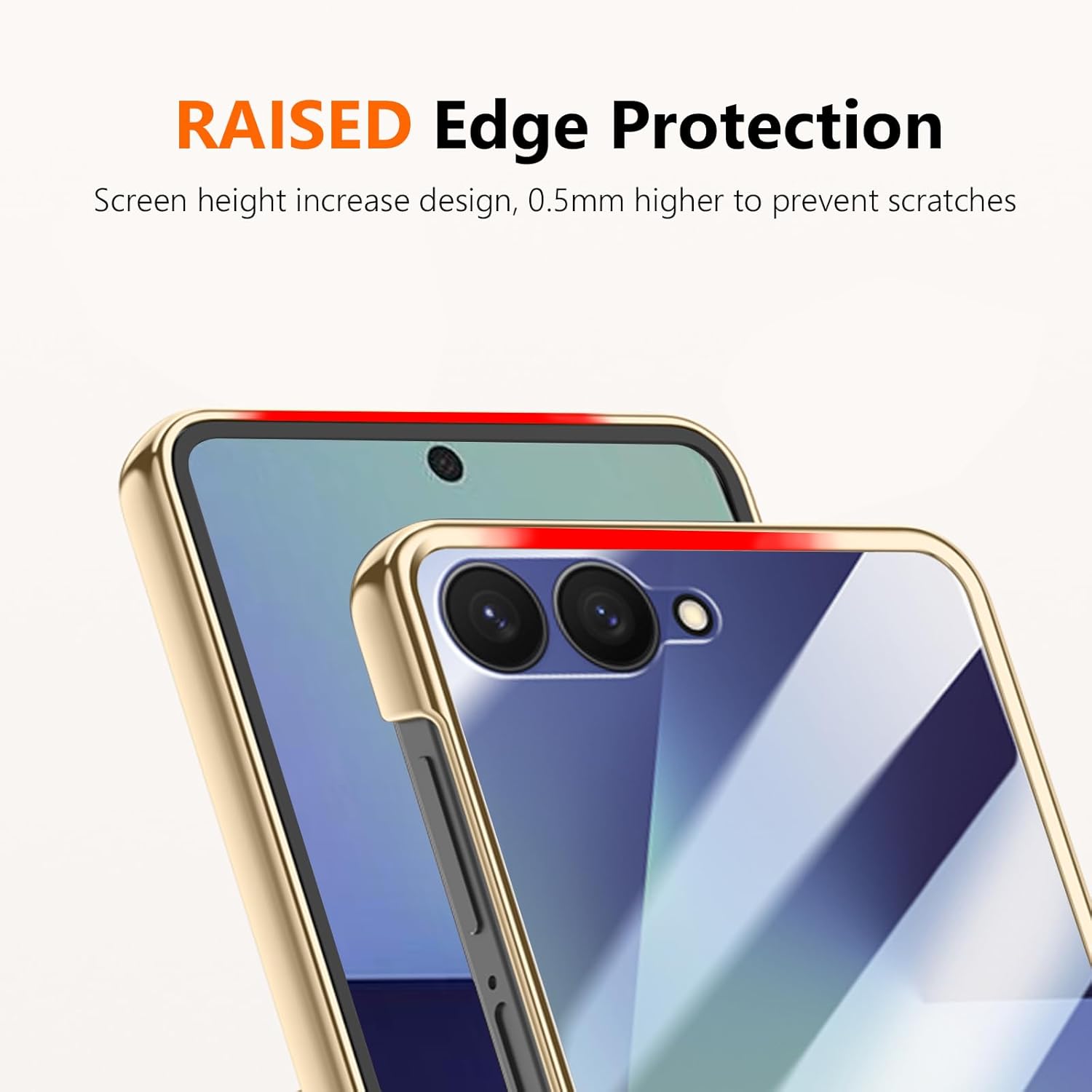 for Samsung Galaxy Z Flip 7 Case Leather with Hinge Protection Cover, Premium PU Leather Case with Rear Screen Protector Scratch-Resistant Shockproof Full Body Slim Cover for Z Flip 7 Blue