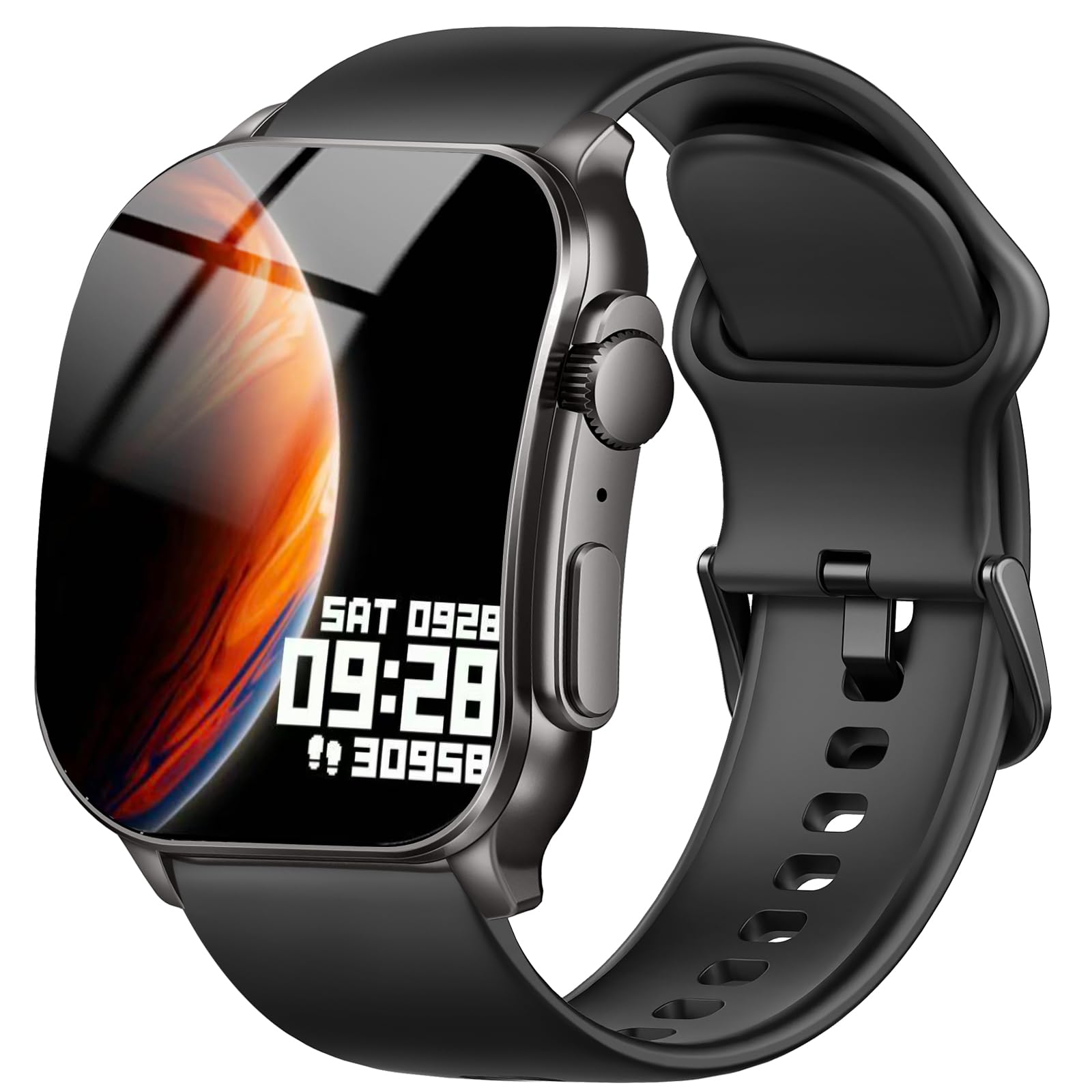 Smart Watch for Men Women, 2.01" AMOLED Curved Display Smart Watch, Bluetooth Call, 100+ Sport Modes, Fitness Tracker with 24/7 Heart Rate/Sleep Monitor, IP68 Waterproof Smartwatch for Android iOS