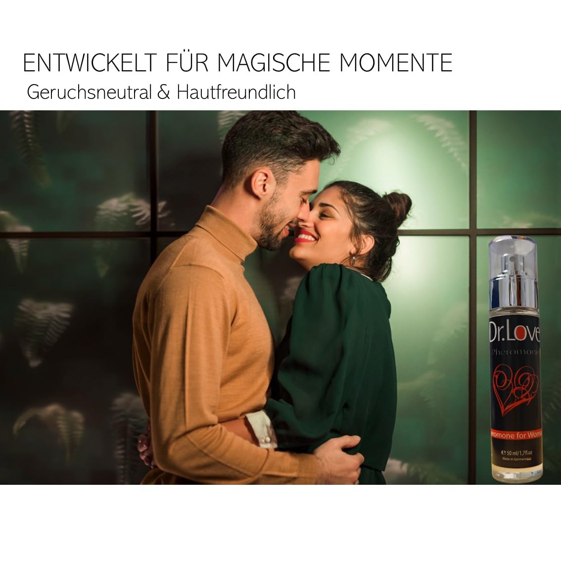 Dr.Love® Luxus Pheromone-Parfüm | 50ml | Für Frauen | als Basis zur Kombination mit Lieblingsparfüm | Perfekt für romantische Dates | Made in Germany