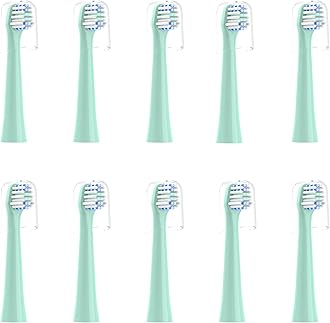 CILGEWH Replacement Toothbrush Heads 10 Pack Compatible with Colgate Hum Connected Smart Battery Electric Toothbrush Head, Green