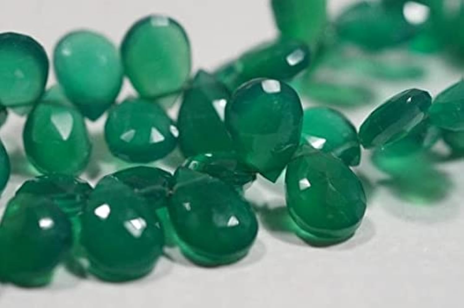 Perles onyx vert facettées pour fabriquer des bijoux bohèmes chics