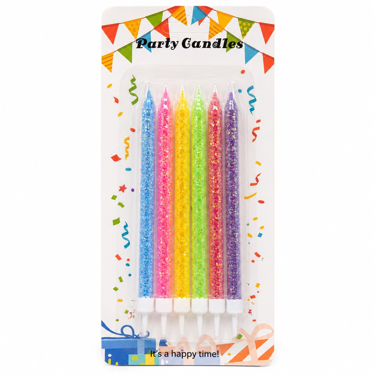 Wanna Party Multicolor Glitter Birthday Candles, 6 Pcs Long Sparkle Cake Candles for Birthday Cake Cutting, Cupcake Decoration, Dessert Table, Kids Party & Celebration Supplies-image-16