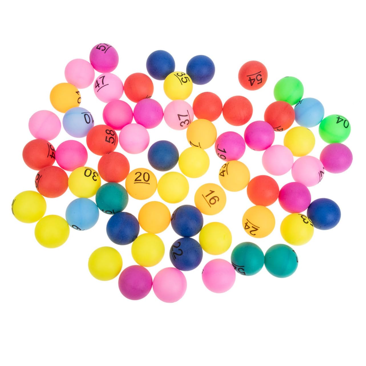 HANABASS Lucky Draw Balls 80pcs Multicolored Plastic Balls Numbered for Bingo Raffle Party Event Easy to Transport