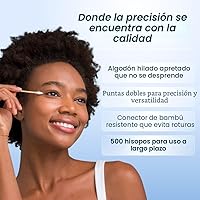 Vista 3 de Clean Skin Club Clean Swabs 500CT Punta puntiaguda Biodegradable + algodón orgánico y bambú Maquillaje y retoques de esmalte de uñas Sin