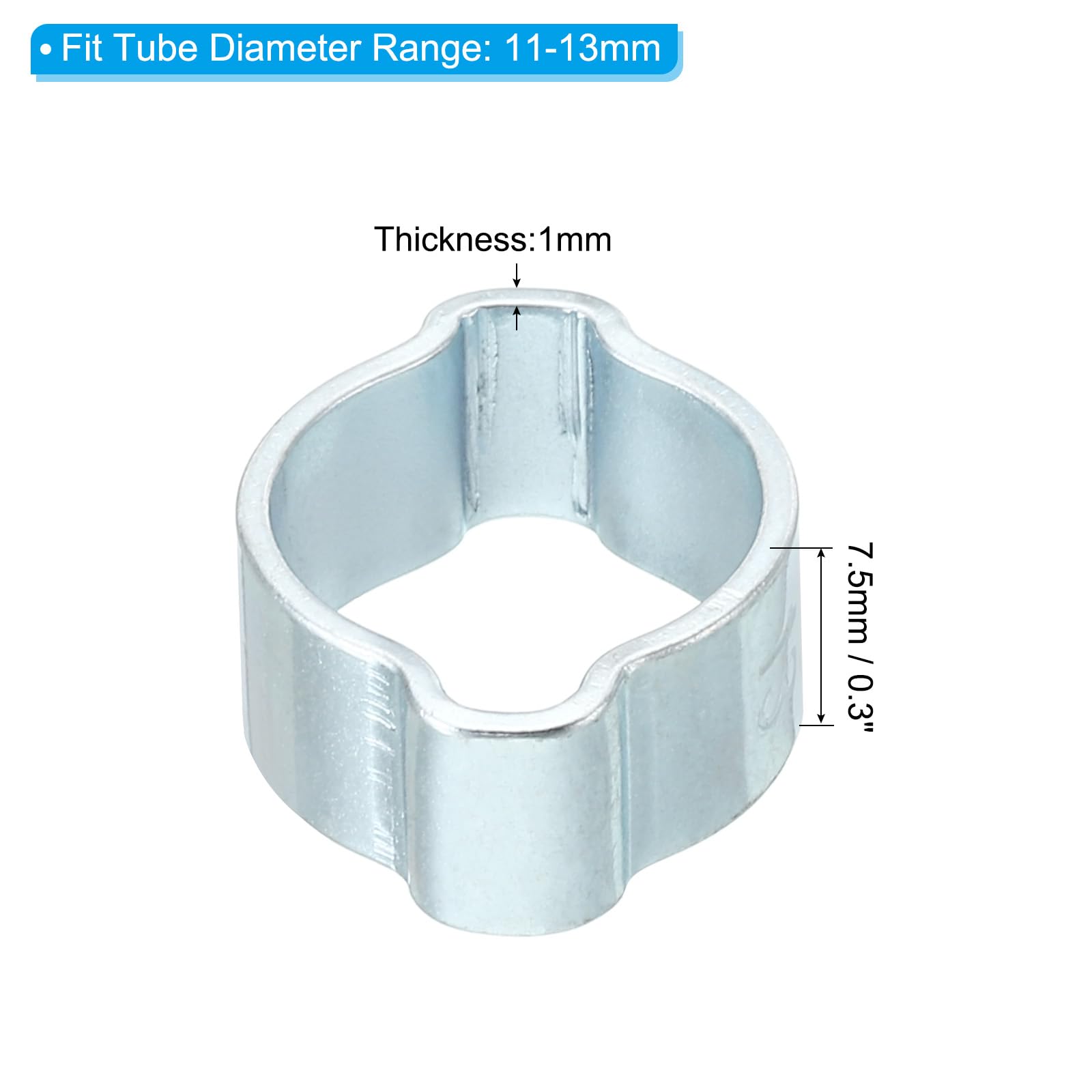 Sourcing Map 5,3mm-6.5mm 304 Acier Inox Câble Réglable étanche Tuyau Colliers 10Pcs