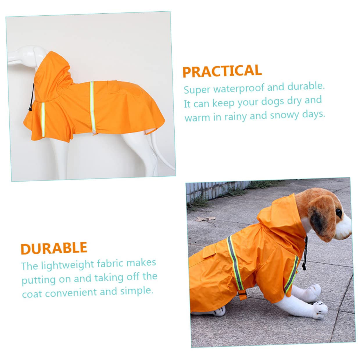 Manteaux de Pluie imperméables pour Chien, imperméable pour Chien, 2 pièces, imperméable pour Chien, imperméable pour Chiot, Vestes de Pluie pour grands Chiens,