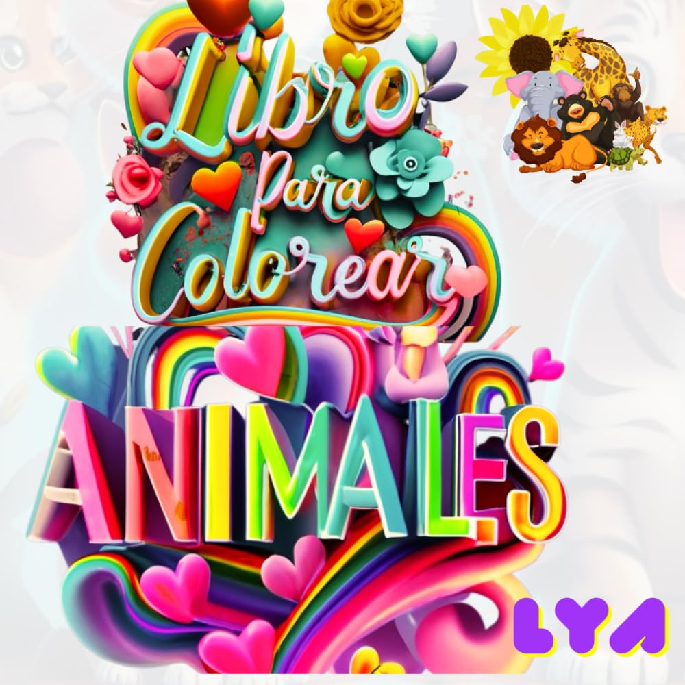 Libro de animales para colorear para niños de 2 años a 12 años 8,5"*8,5"