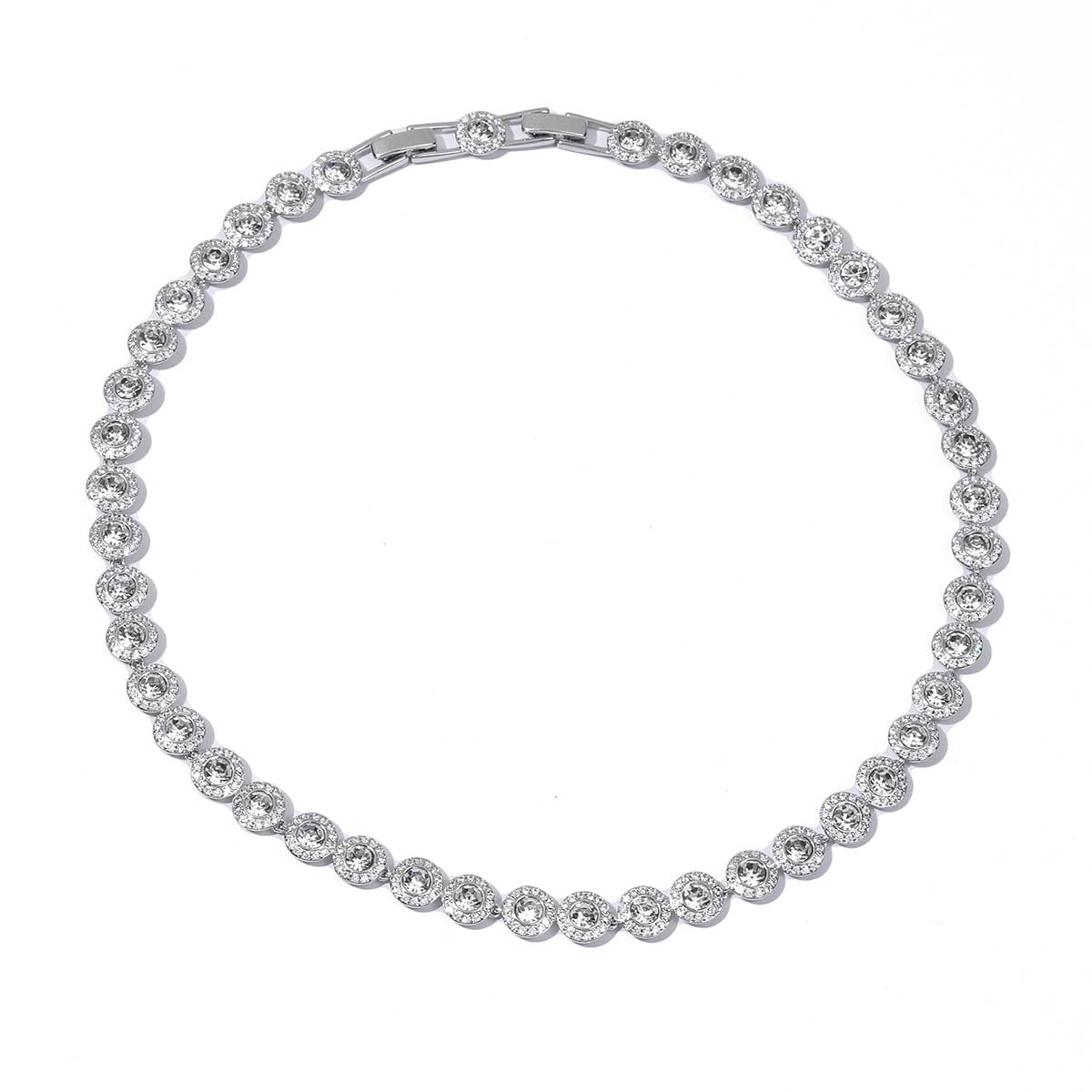 Collana angelica - Collane di cristallo in oro 18 carati, collana delicata di gioielli in oro, cristallo trasparente per donne, matrimonio, festa, matrimonio, San Valentino