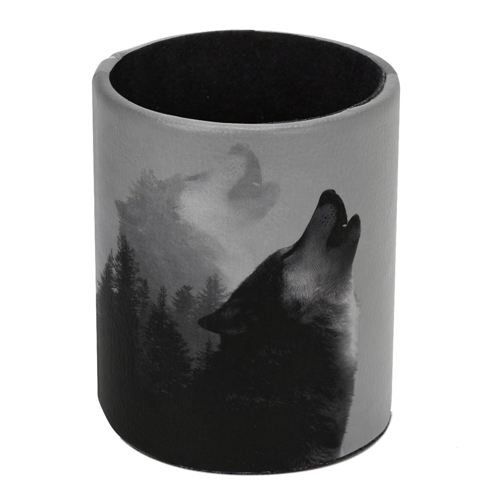 FWJZDSP Wolf Pencil Cup Pen Organizer Makeup Brush Holder for Office Home Countertop Desk Accessory Storage