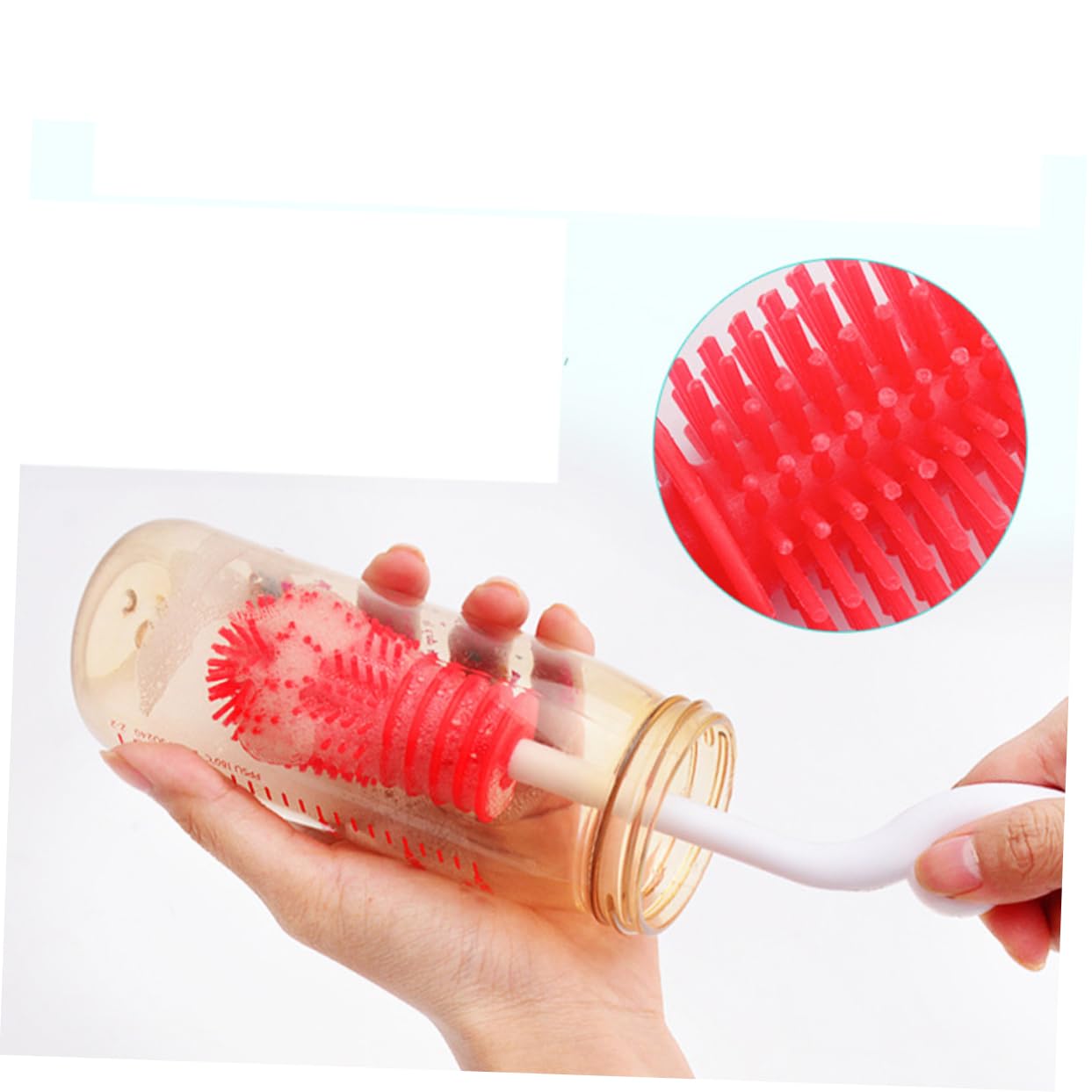 FOMIYES Cleaning Brush Bottle Brush Bottle Cup Brush Cup Scrubbing Tool Red