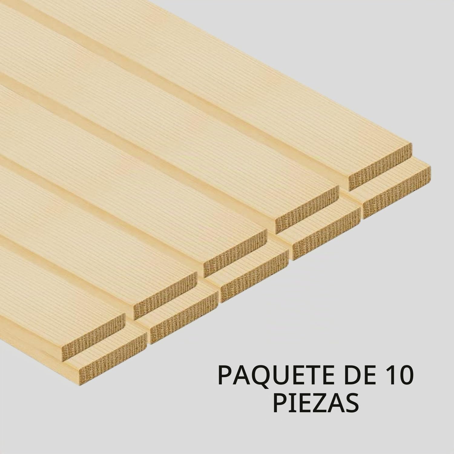 TWE - Listones de madera maciza de abeto x 2 metros en cuatro lados con bisel en las esquinas. Fabricado en Italia. Paquete de 10 unidades (10 x 50 x 2000) mm
