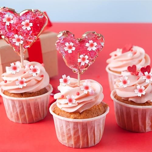 Miniatura 2 de 300 piezas de flores comestibles para decoración de pasteles, papel de arroz adhesivo, decoración de obleas de tartas, flores y adornos para