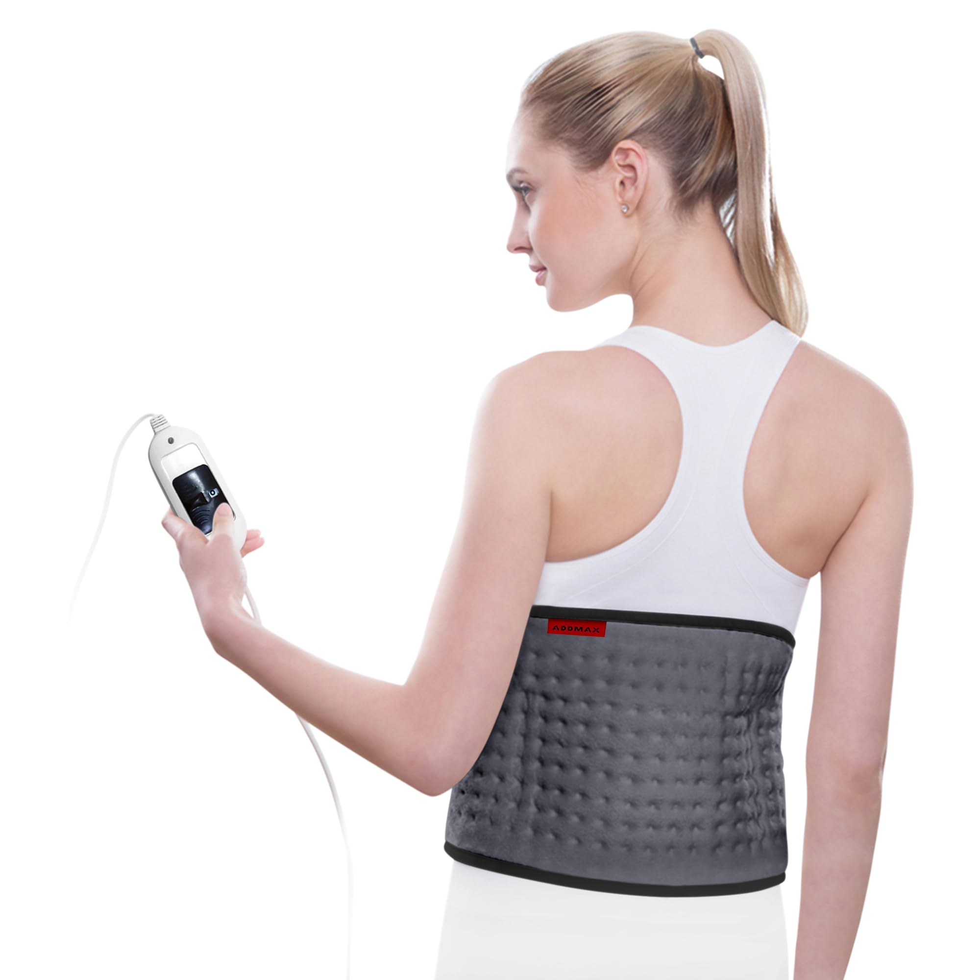 See full amazon price history chart for ADDMAX Heating Pad - Orthopaedic Electric Heating Belt Lower Back Heat Therapy Waist Wrap with 3 Temperature Settings for Pain Relief of Abdominal Stomach Lumbar Muscle Strain etc (Grey Large) ADDMAX Heating Pad - Orthopaedic Electric Heating Belt Lower Back Heat Therapy Waist Wrap with 3 Temperature Settings for Pain Relief of Abdominal Stomach Lumbar Muscle Strain etc (Grey Large) (B08M3PV5FY) Amazon Price History, Amazon Price Tracker