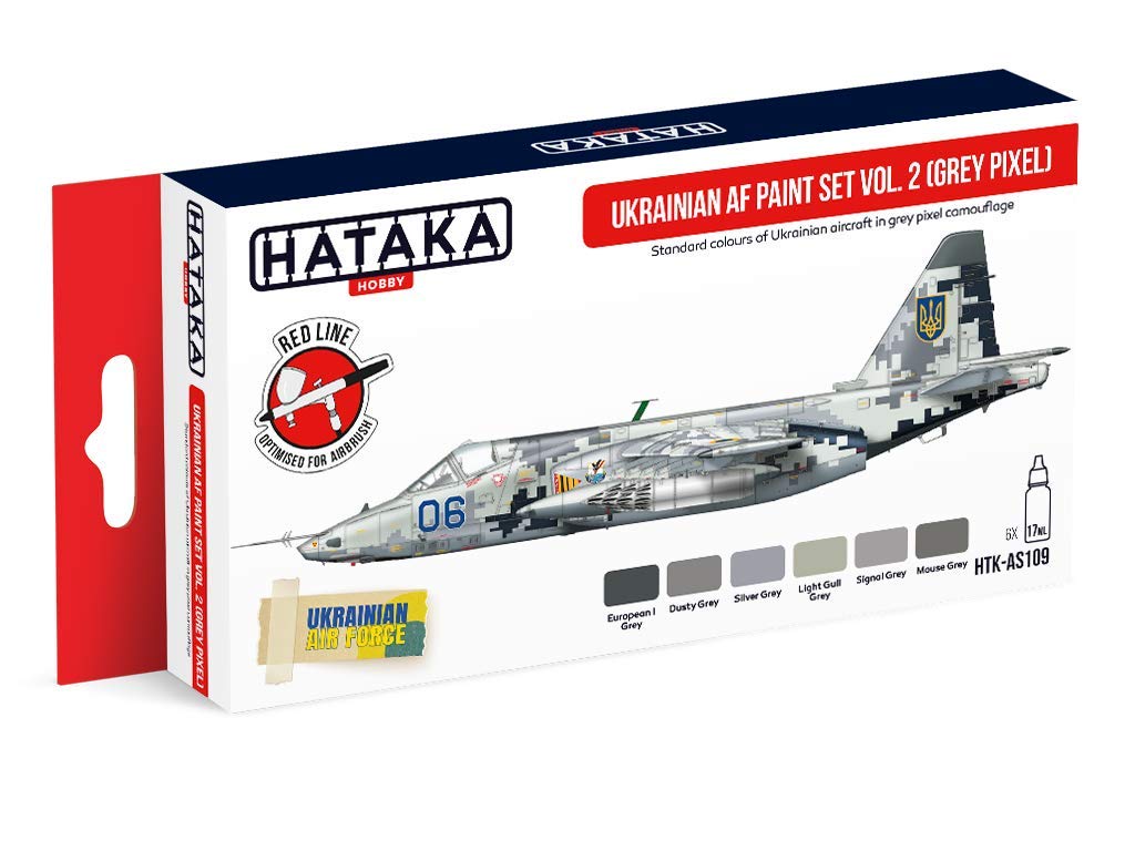 Hataka Hobby HTK-AS109 Ukrainian AF Paint Set Vol. 2 (Grey Pixel)