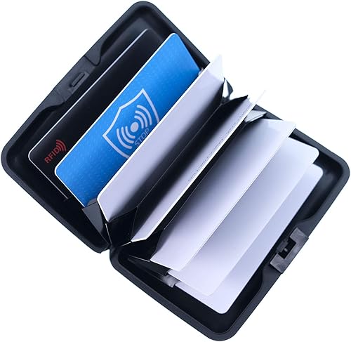 Miniatura 7 de Funda de aluminio para tarjetas de crédito con bloqueo RFID, tarjetero de metal para tarjetas de crédito, tarjeta de identificación, tarjetas de
