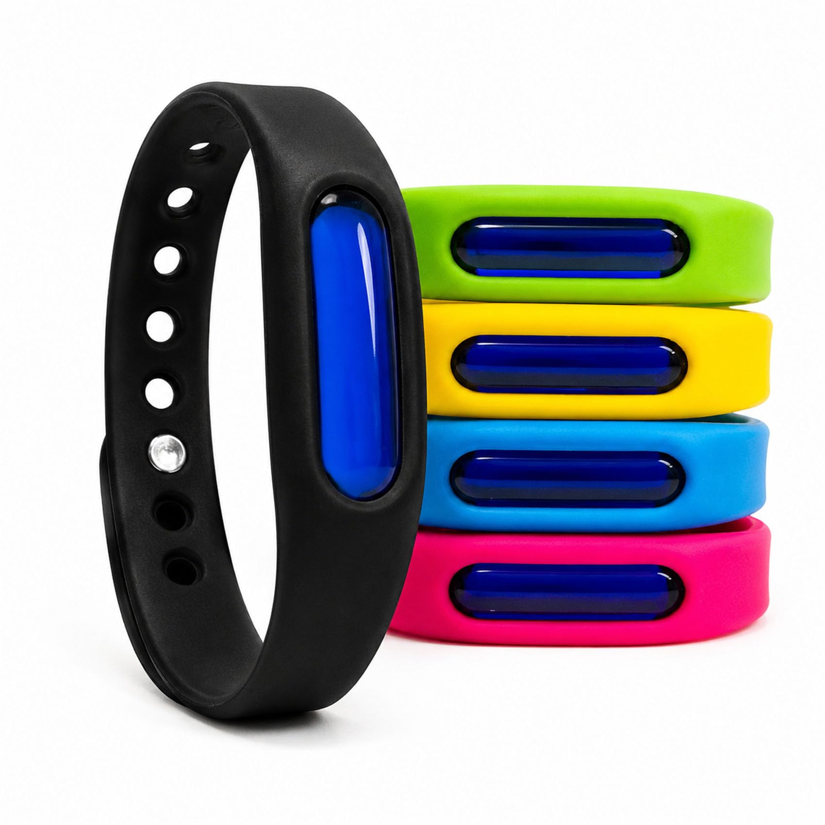 Bronoir Kinder & Erwachsene Verstellbares Silikon Abwehrband Wasserdicht, für Camping Outdoor (5 Stück)