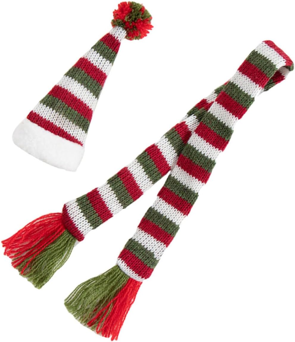 2pcs Reusable Red Wine Bottle Protector and Christmas Bottle Decoration Set Nonwoven Scarf and Hat Cover, Easy to Wash and Dry, for Wineries and Home Decor during Holiday Season