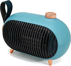 METKIIO Portable Mini Small Space Heater for Home and Office  Energy-Efficient with Overheating Protection  Retro Heater for Bedroom, Camping Tent, RV Trailer,Green