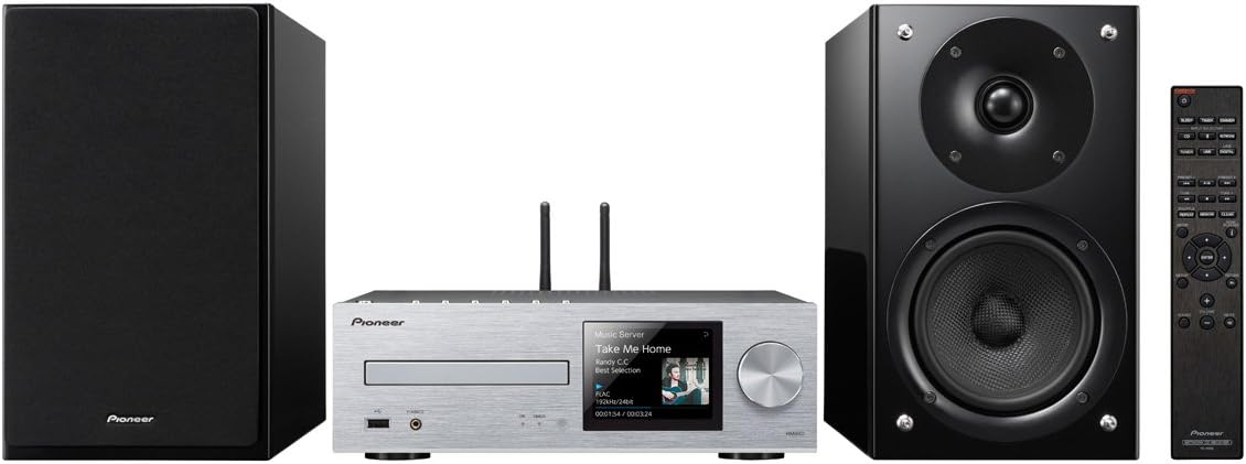 Pioneer X-HM86D(S) Micro Hifi System, for CD, MP3, DAB+ Radio Playback (Wifi, Bluetooth, Music Apps (Spotify, Tidal, Deezer), 65 Watt/Channel, Streaming, Multiroom, Front USB/Audio in) Silver