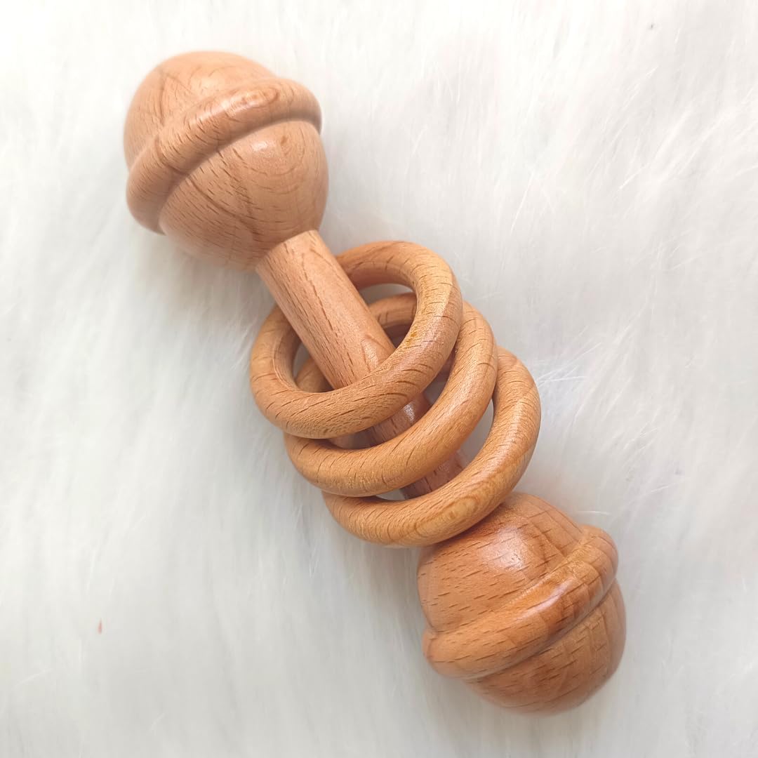 Taruh Kids Dumbell Rattle | Wooden Rattle | Montessori Rattle| Beechwood Rattle (B0CZKDYSXQ) Amazon Price History, Amazon Price Tracker