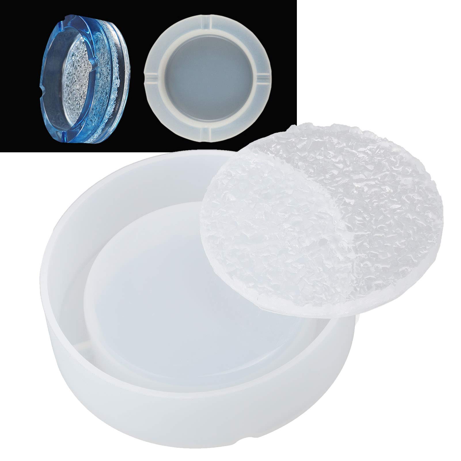 Ashtray Large Silicone Mould 1 Set Mirror Storage Box Round Crystal Enormous Storage Container Big Fungus Huge Cigarette Tray Resin Casting Molds - Image 4