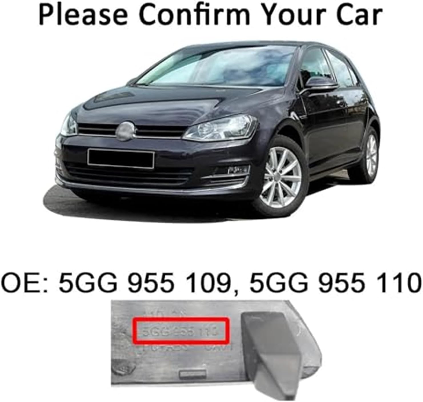 Car Headlight Cleaning Spray Cover 2Pcs Front Headlamp Washer Nozzle Spray Jet Cover House Cap Shell for VW for Golf for 7 2013-2017 5GG955110