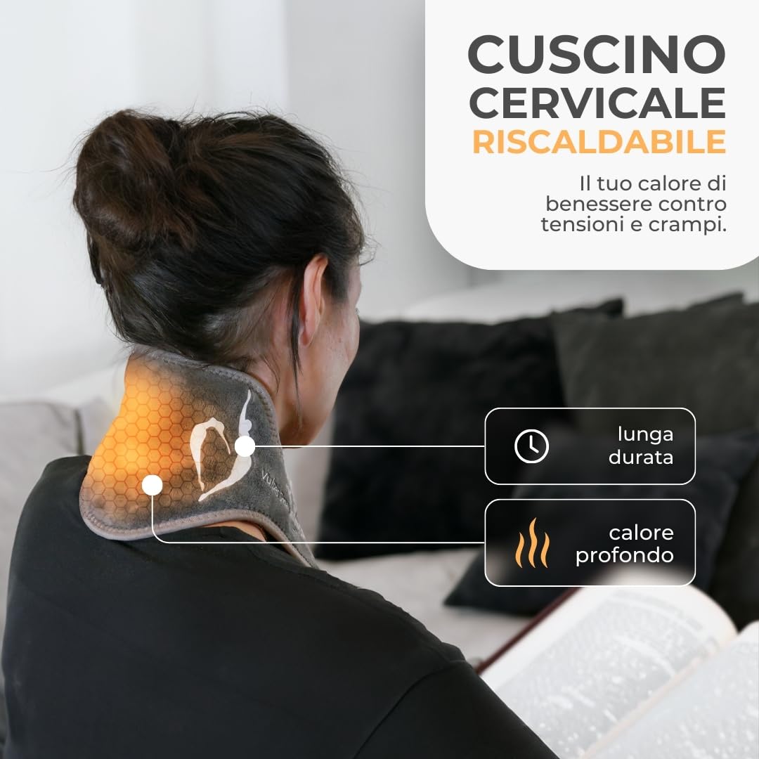 Vulpés NeckPad Pro L – Fascia riscaldante per collo senza fili | Calore a infrarossi | Controllo smartphone | Materiale certificato senza Cromo, Piombo e Cadmio
