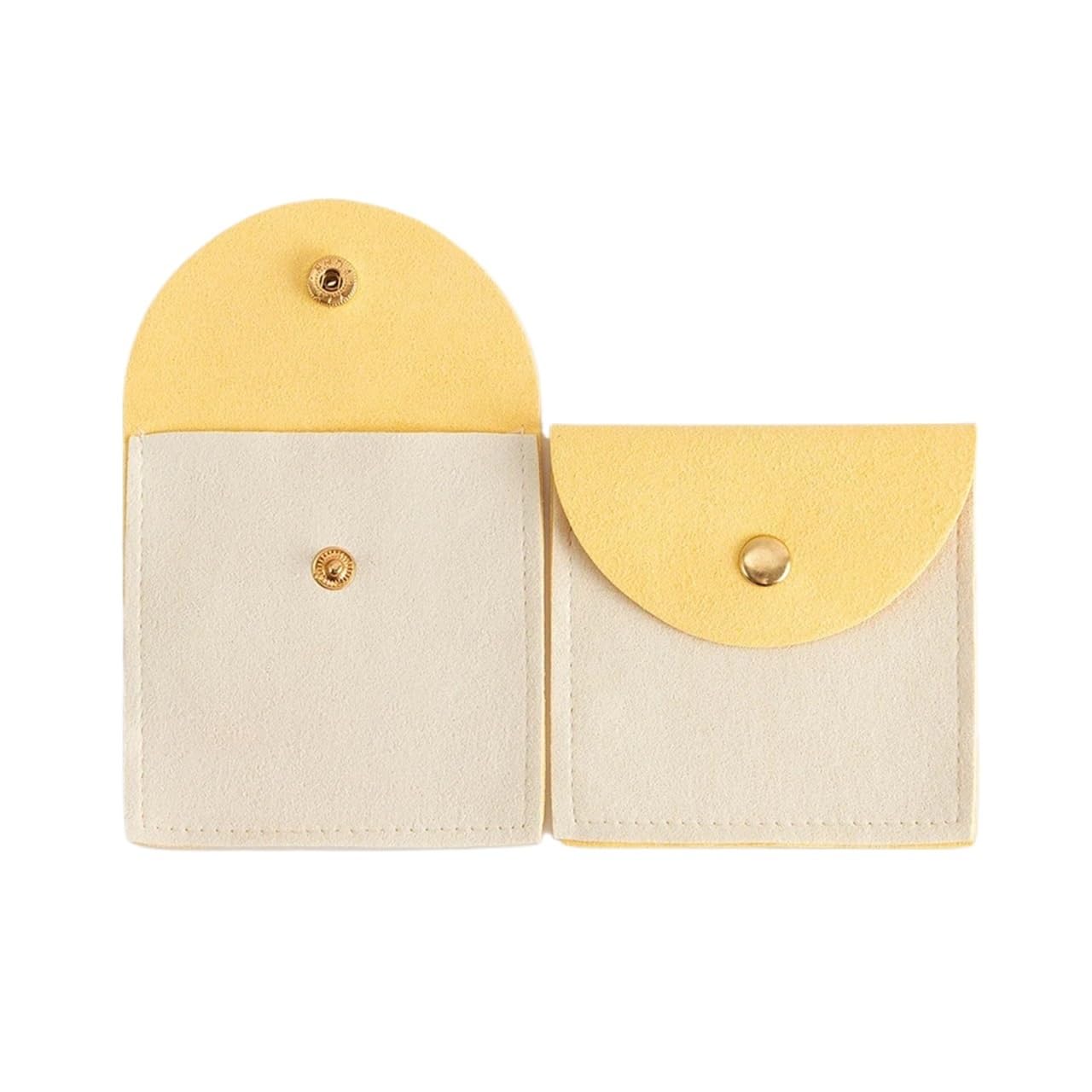 Mlyvax 15pcs Bulk Suede Velvet Microfiber Packaging Pouches Makeup Earrings Rings Trinkets Storage Bag Wedding(Yellow)
