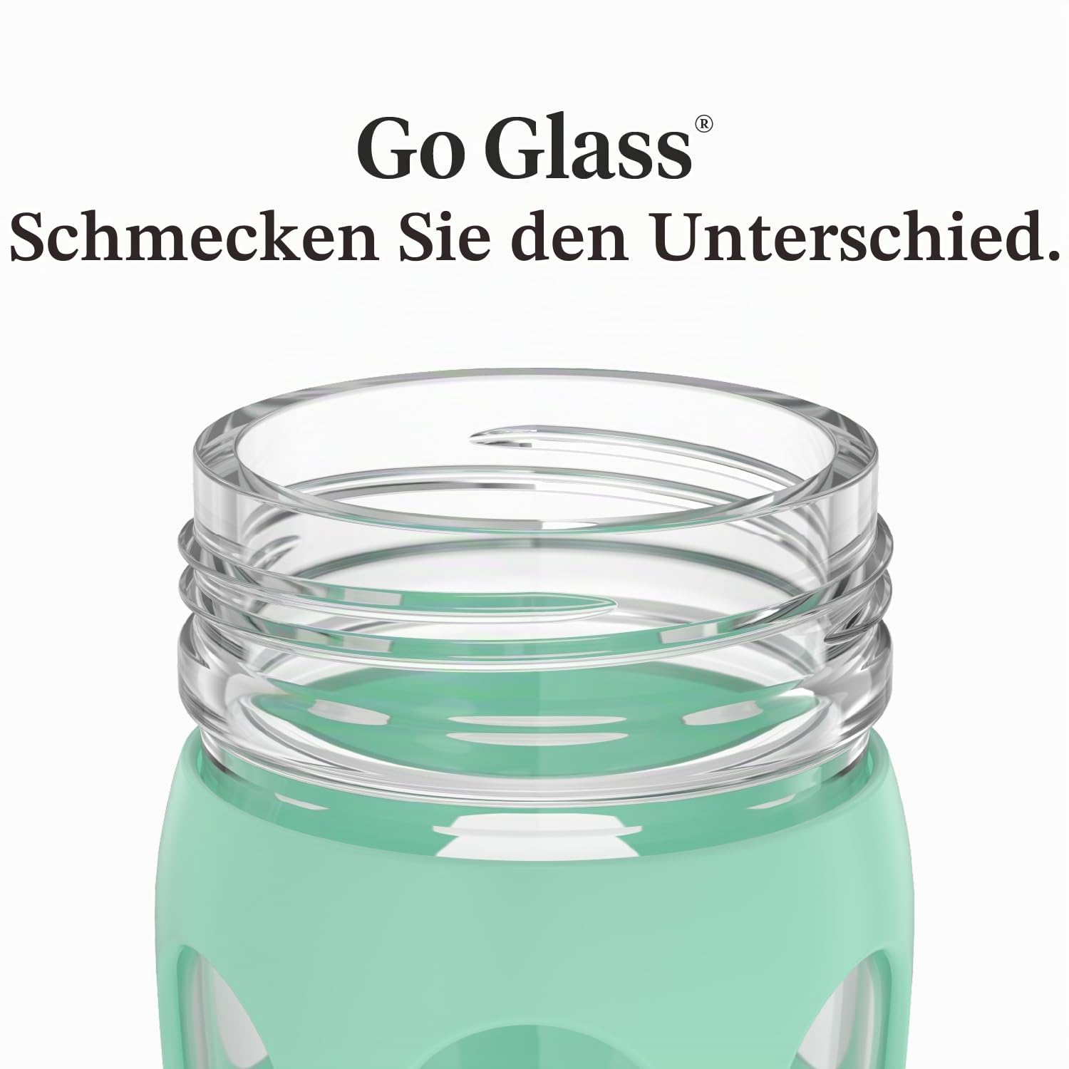 Lifefactory Active Flip Cap Glas-Wasserflasche, 625 ml, Minzgrün | Schützende Silikonhülle, Auslaufkappe, Tragegriff, BPA-frei, wiederverwendbar, spülmaschinenfest
