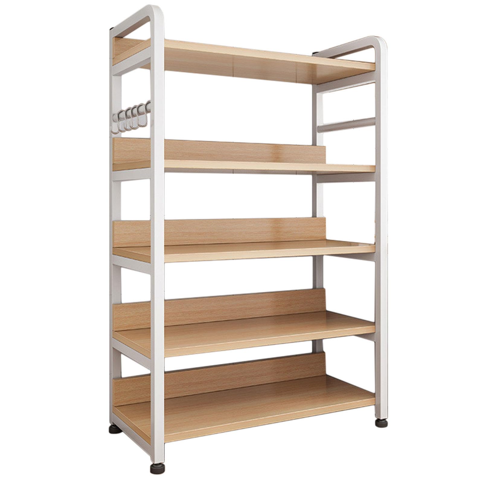 Schwerlastregal mit 5 Böden - Bäckerregal für Die Küche mit Stauraum – Mikrowellenständer, Ofenregal – Freistehendes Küchenregal,Natural-31.5" L x 13.8" W x 54.7" H