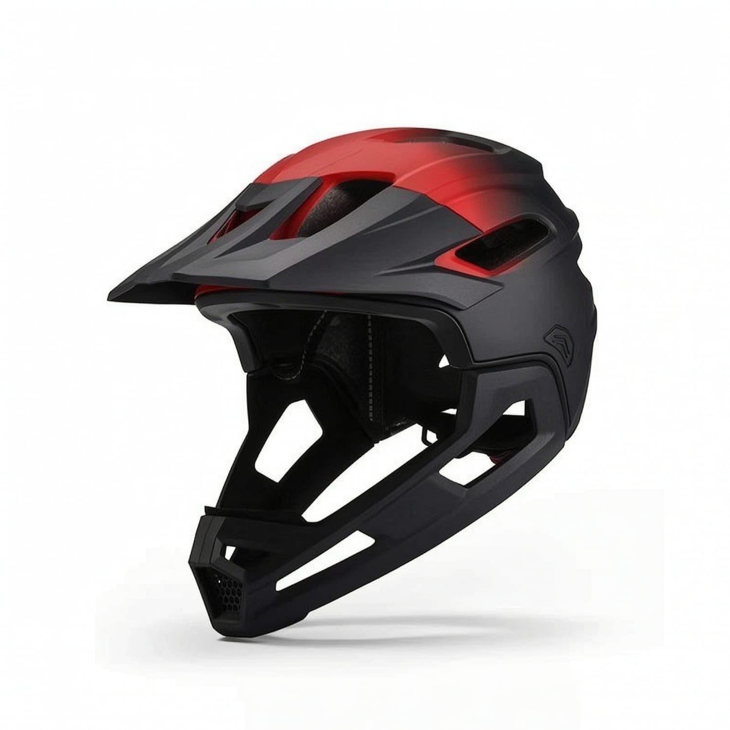 Vented Full-Face Cycling Helmet Aerodynamic Helmet with Chin Guard Adjustable Ventilated for Adults, Teens, Mountain Biking, Downhill Riding, Black Red-image-37