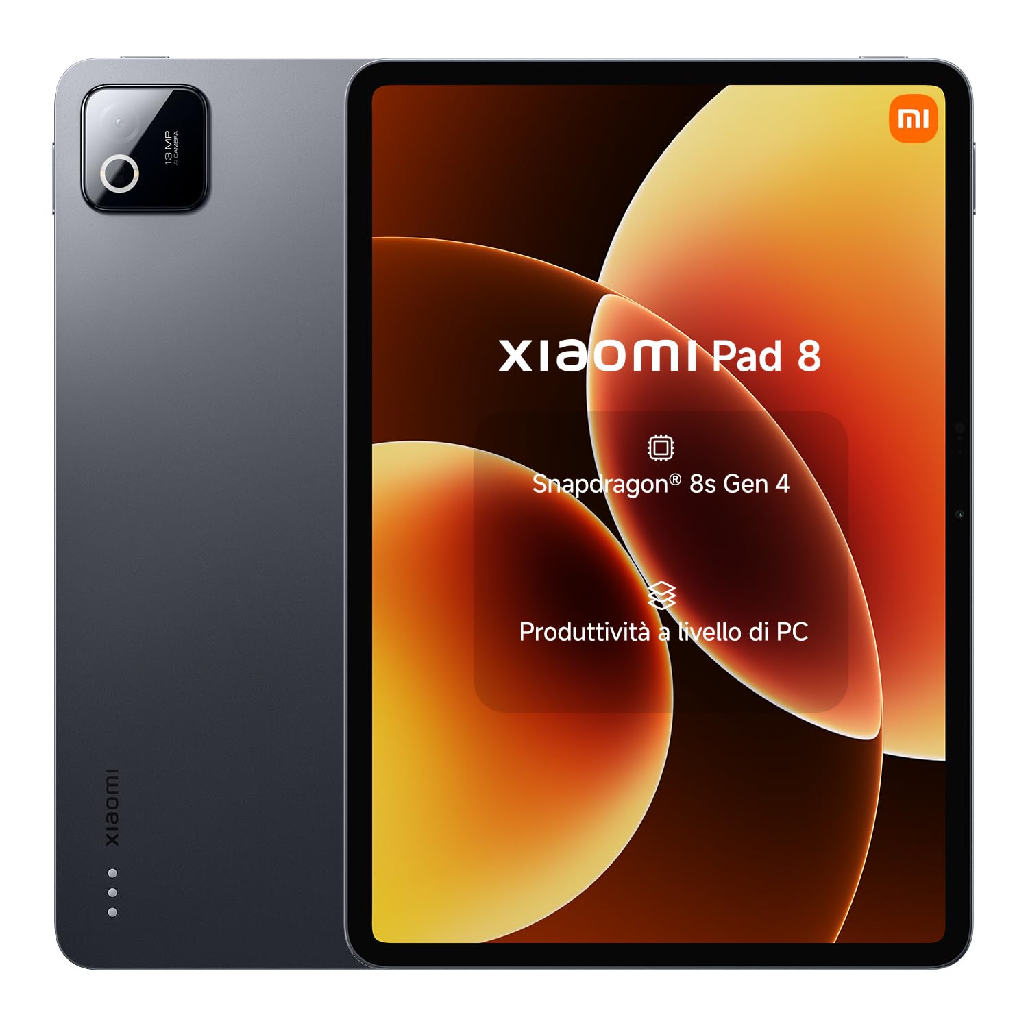 XIAOMI Pad 8, Tablet 11,2'', 8+256 GB, Snapdragon® 8s Gen 4, Batteria 9200 mAh, Display cristallino 3.2K 144 Hz, HyperAI, Grigio, Garanzia 2 anni del produttore+1 anno extra, Caricatore non incluso