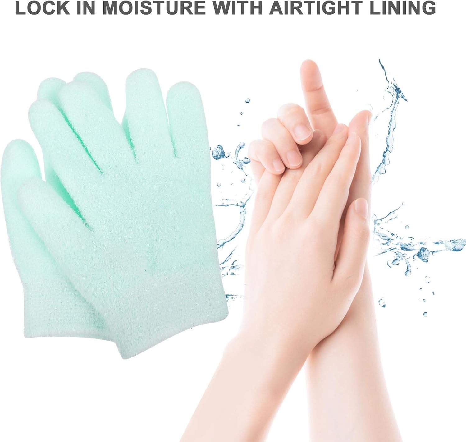 Operitacx Moisturizing Gel Gloves and Socks Set 4pcs Gloves with Finger Separation and Gel Foot Covers for Women Hydrating Dry Skin at Home