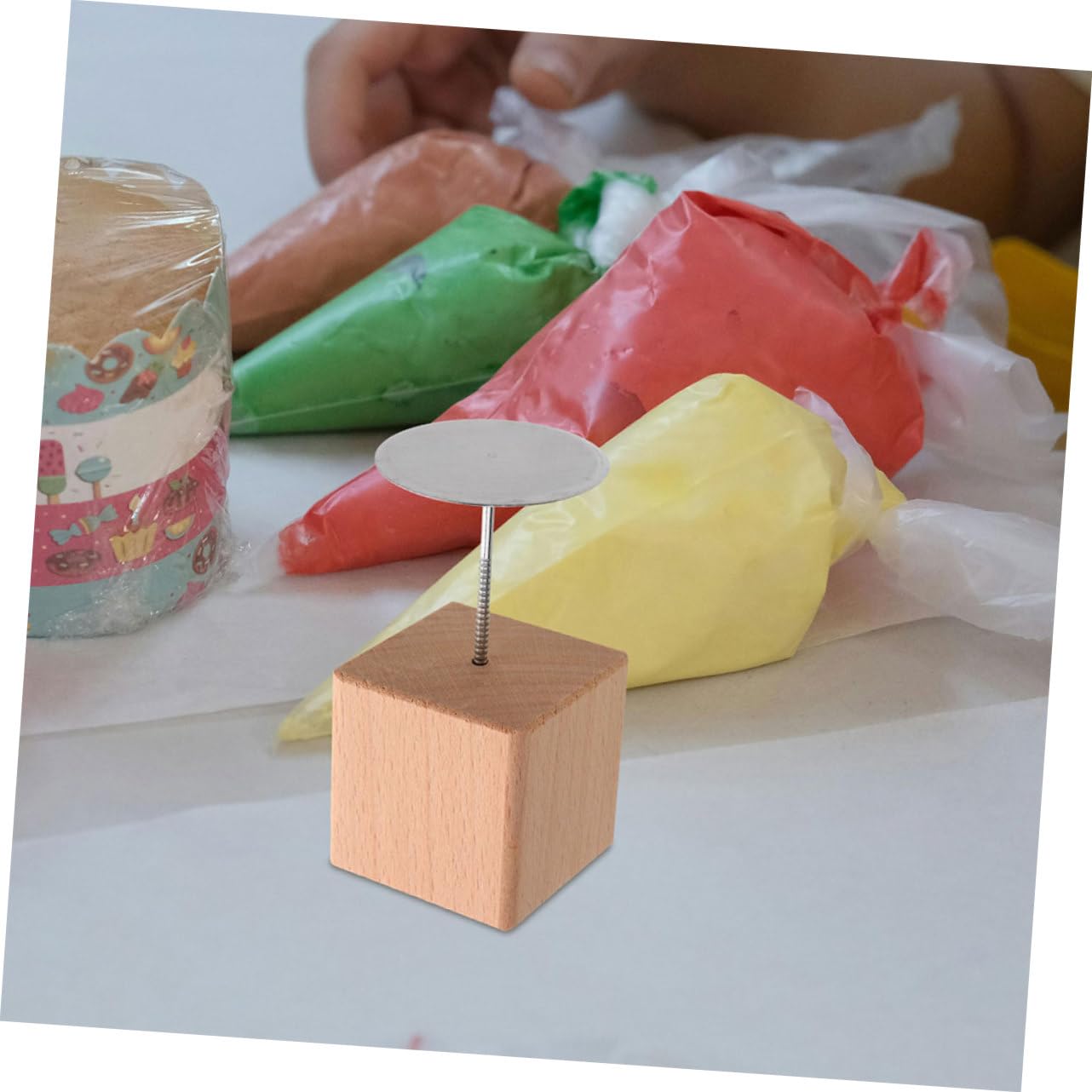 OUNONA Set di 2 Supporti in Legno per Decorazione Fiori Torta