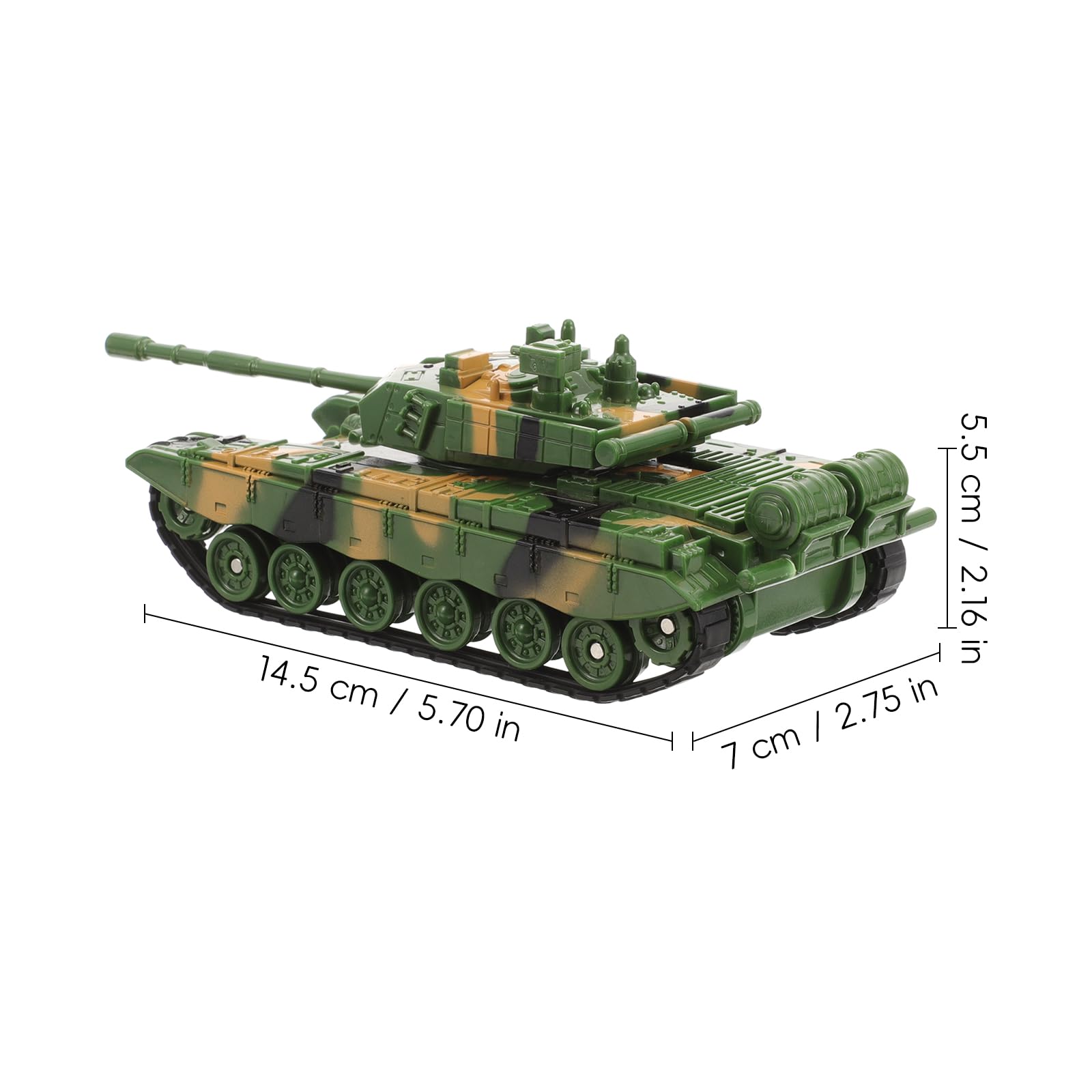 Toyvian Army Tank Toy, 14,5 cm lungo serbatoio modello giocattolo, modello di veicoli militari, giocattolo per bambini, regali per Natale e compleanno