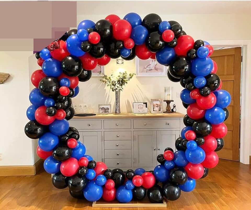 Image of Red Blue Black Balloons, 60PCS Red and Blue Party Balloons, 12Inch Metallic Silver Balloons Dark Red Blue Confetti Balloons for Boys Birthday Graduation Baby Shower Party Decorations